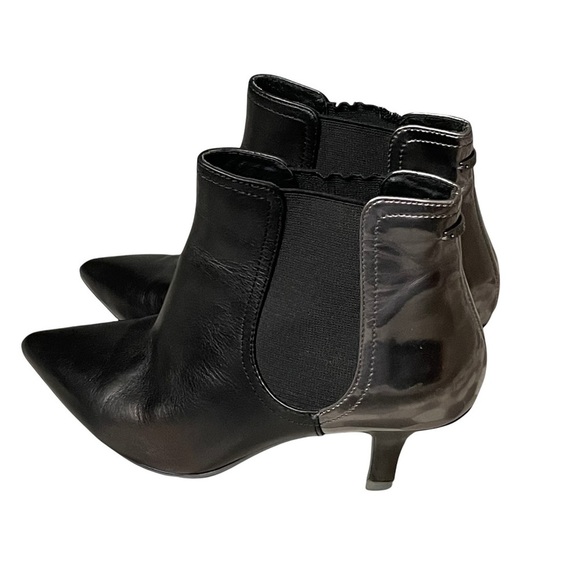 Diesel Black Leather Chelsea Ankle Boots US 6 Drinky Party Kitten Heel Metallic - Picture 3 of 11